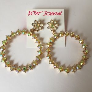 Iridescent Crystals Hoops Earrings
